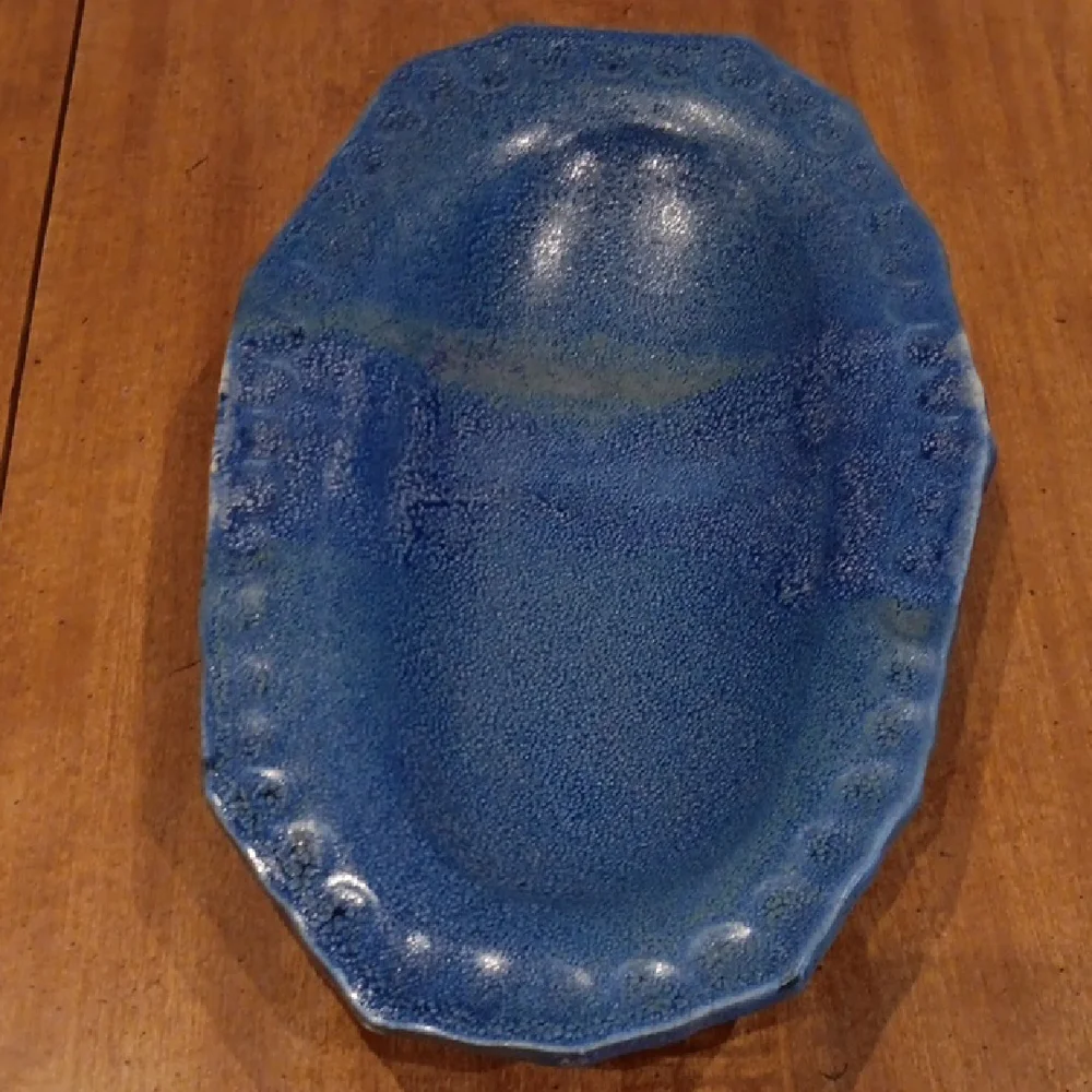 Blue Textured Decorative Bowl