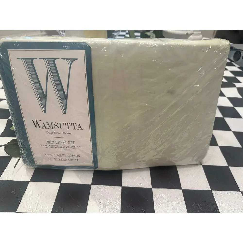 Wamsutta twin sheet set 220 thread count combed cotton bedding light green