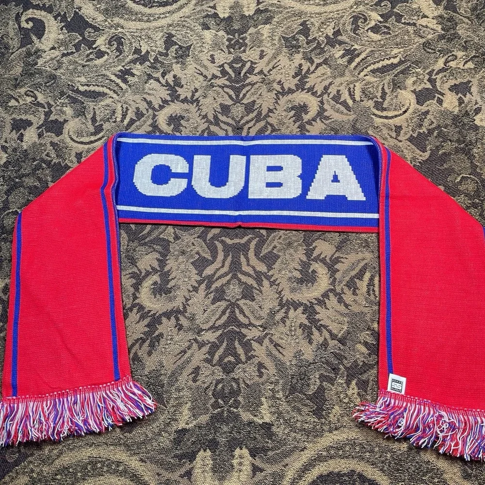 Cuba Soccer Football Scarf Licensed New Red Blue Double Sided New