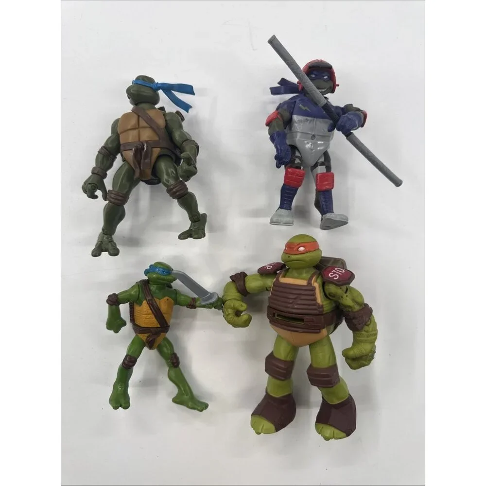TMNT Action Figure Toys Lot of 4 Poseable Teenage Mutant Ninja Turtles 2003 2012