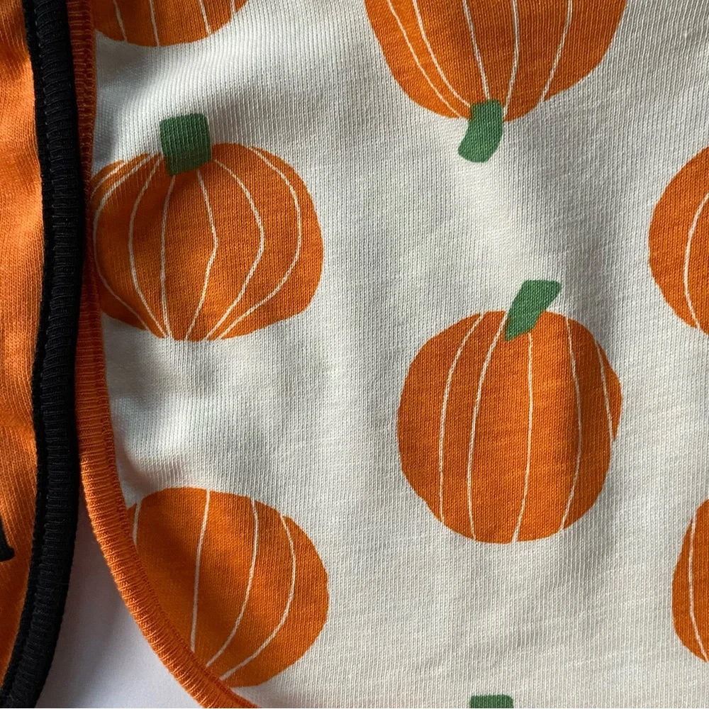 New 2 pack My First Halloween Baby Bibs Pumpkins Happy Halloween Orange NWT