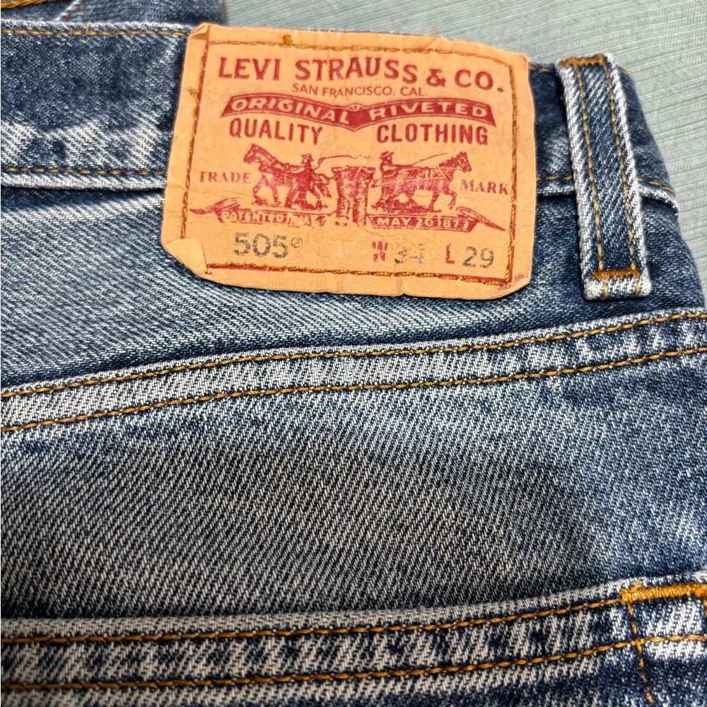 Levi's Blue 505 Denim 34 Distressed Jeans for Men Pair C