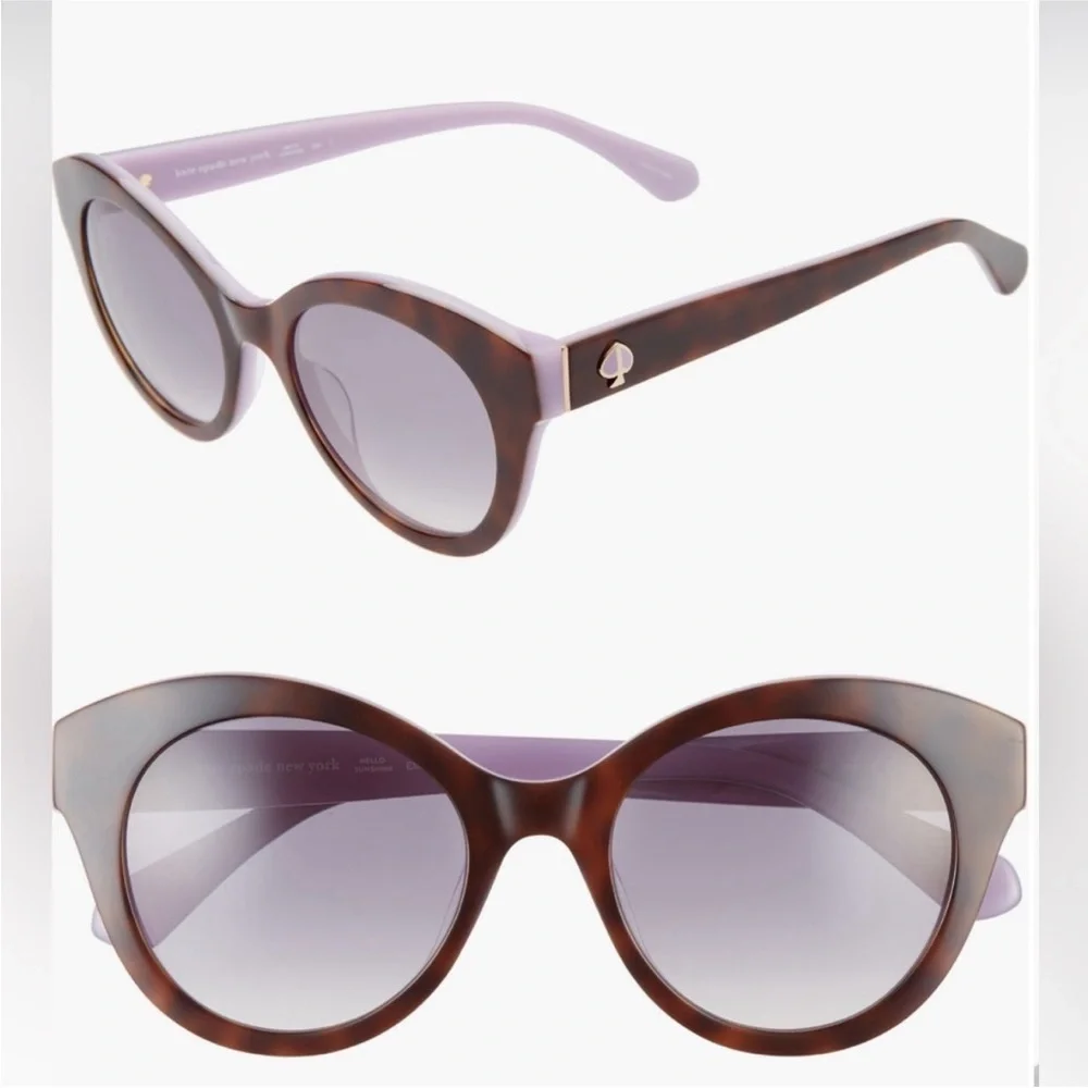 Kate Spade Karleigh/S 51mm Cat Eye Tortoise Sunglasses Havana/Plum New with case