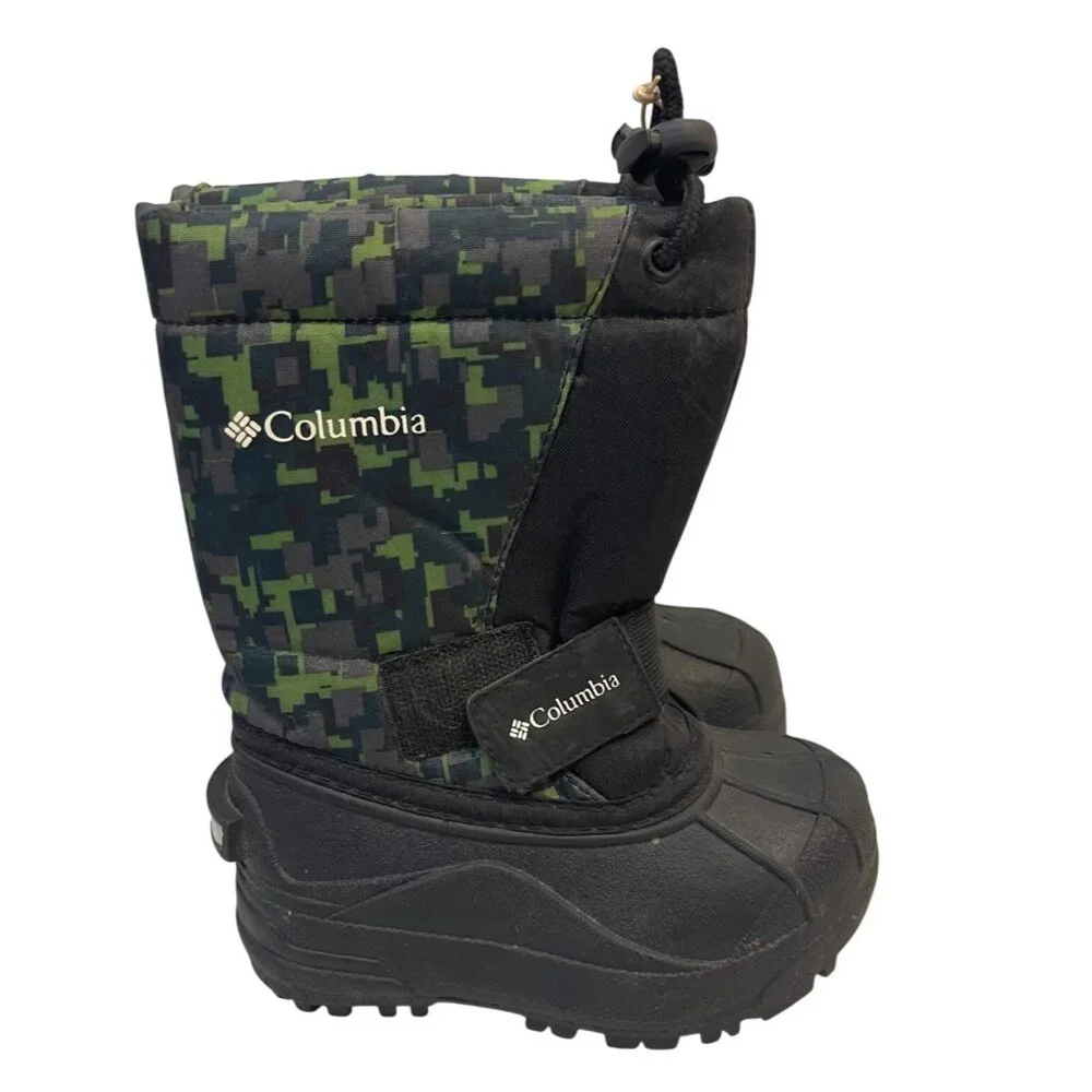 Columbia Powderbug Camo Snow Boots Boys Size 8 Little Kids