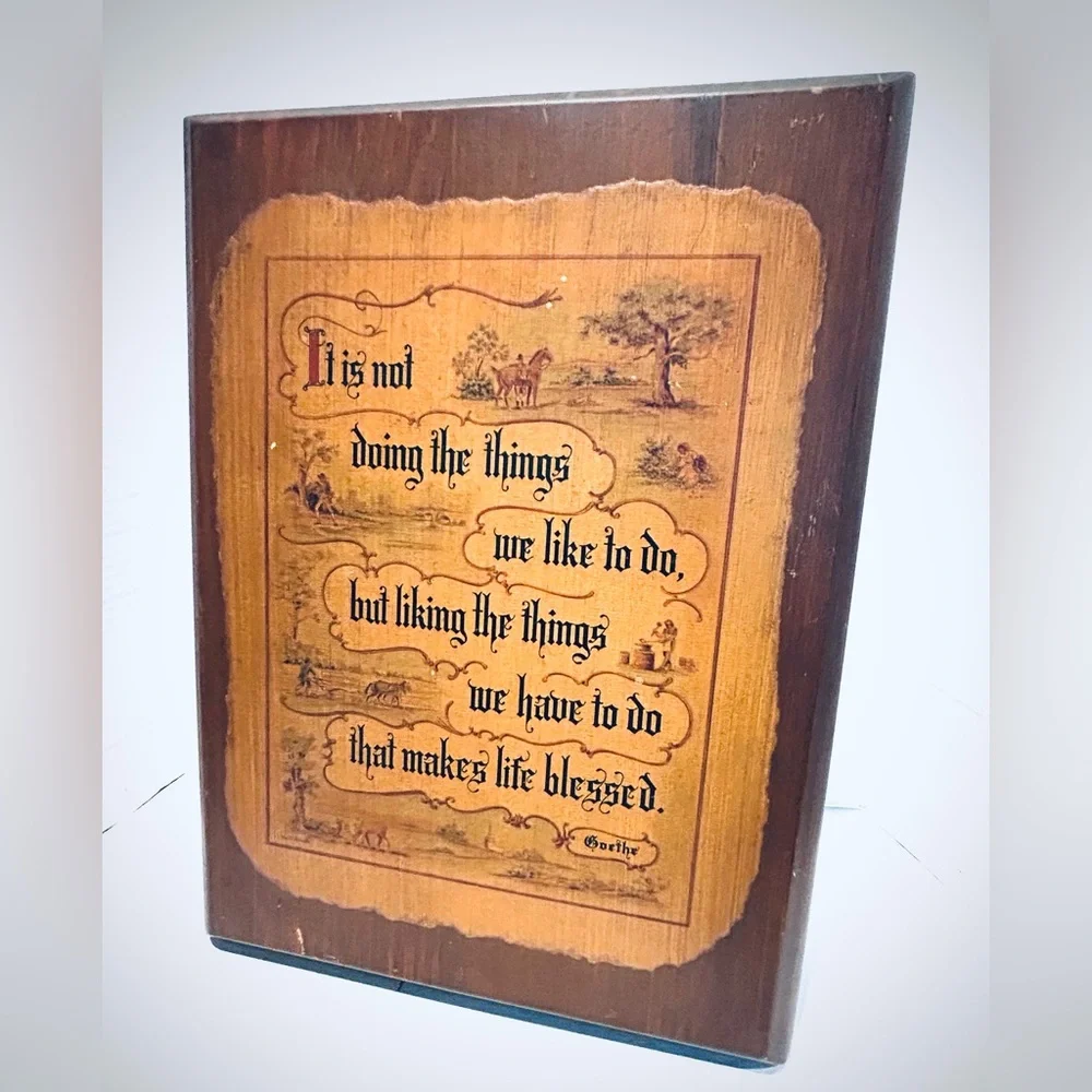 Vintage inspirational wooden