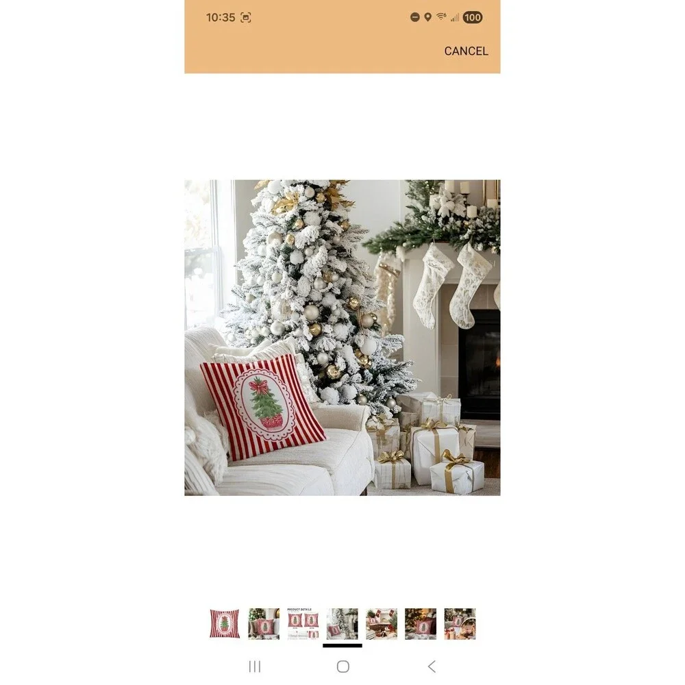2 Pk Christmas Chinoiserie Tree Gifts Pillow Covers 18x18, Christmas Tree