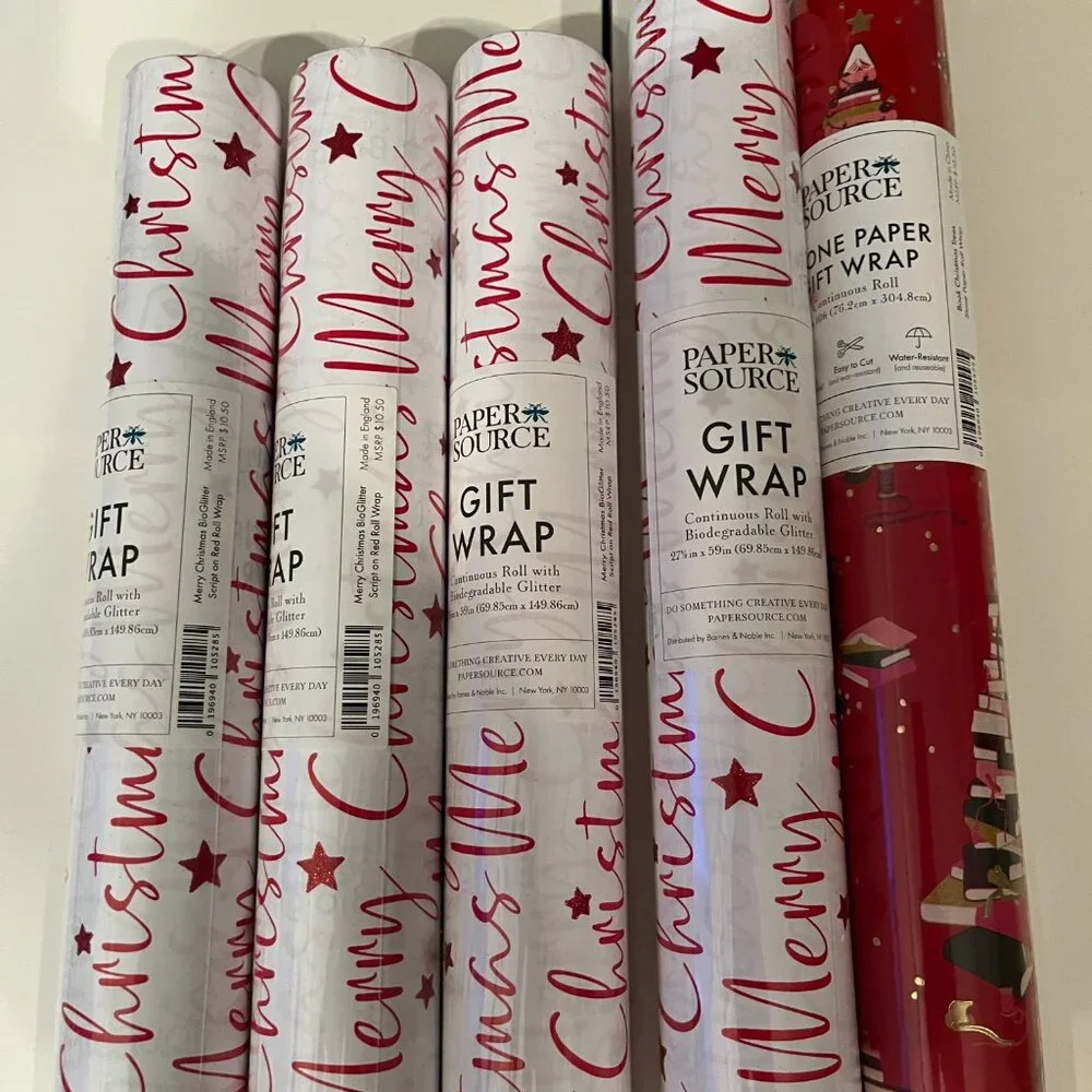 Christmas Wrapping‎ Paper Bundle by Paper Source – 5 Rolls 🎄 (new) (hol/x)