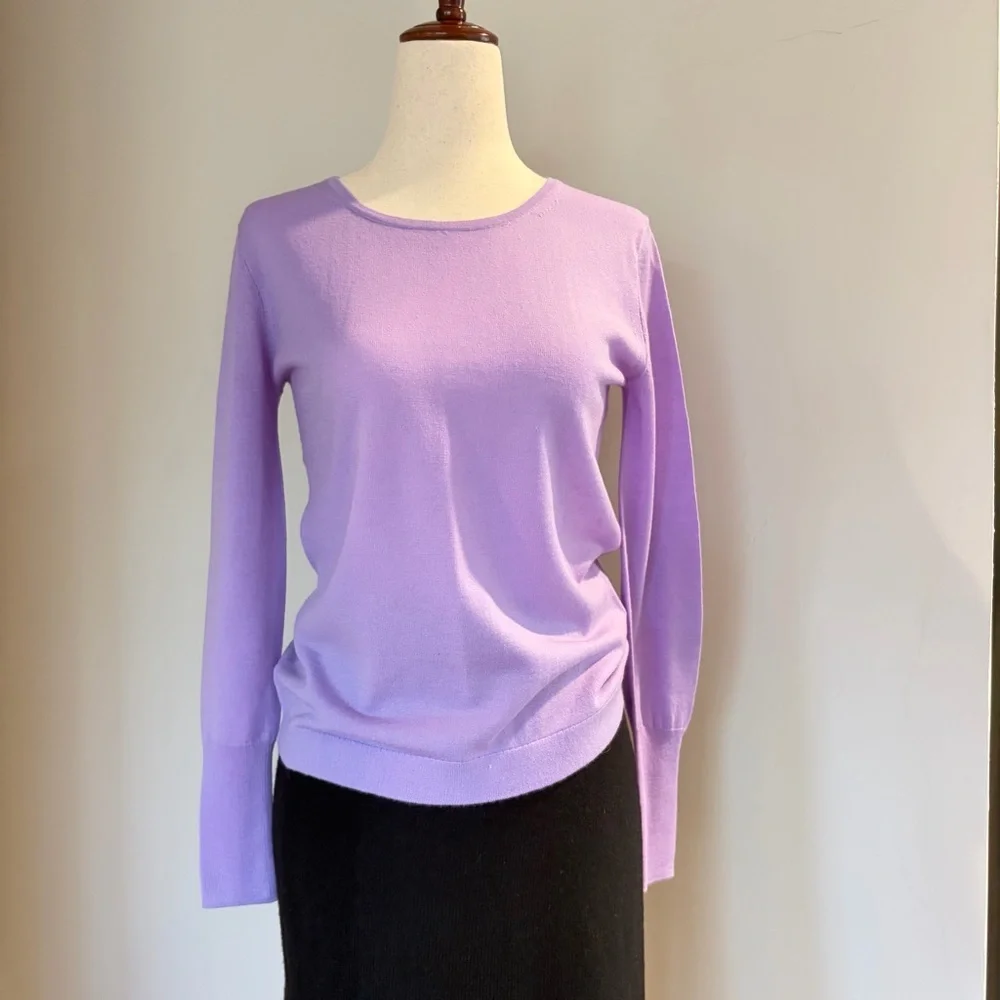 J. Crew Halle Merino Wool Purple Sweater
