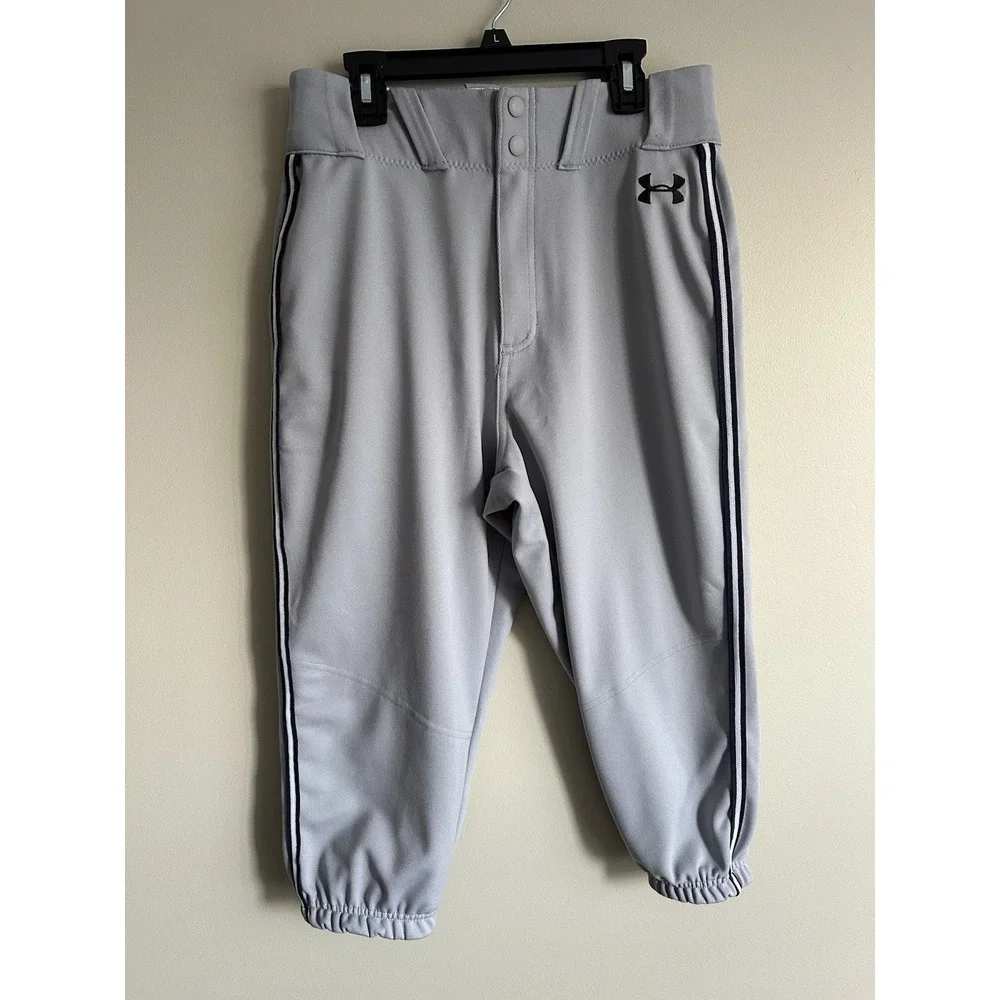 Men's UA Grey baseball knickers W/‎ Blue Stripe - Size Small