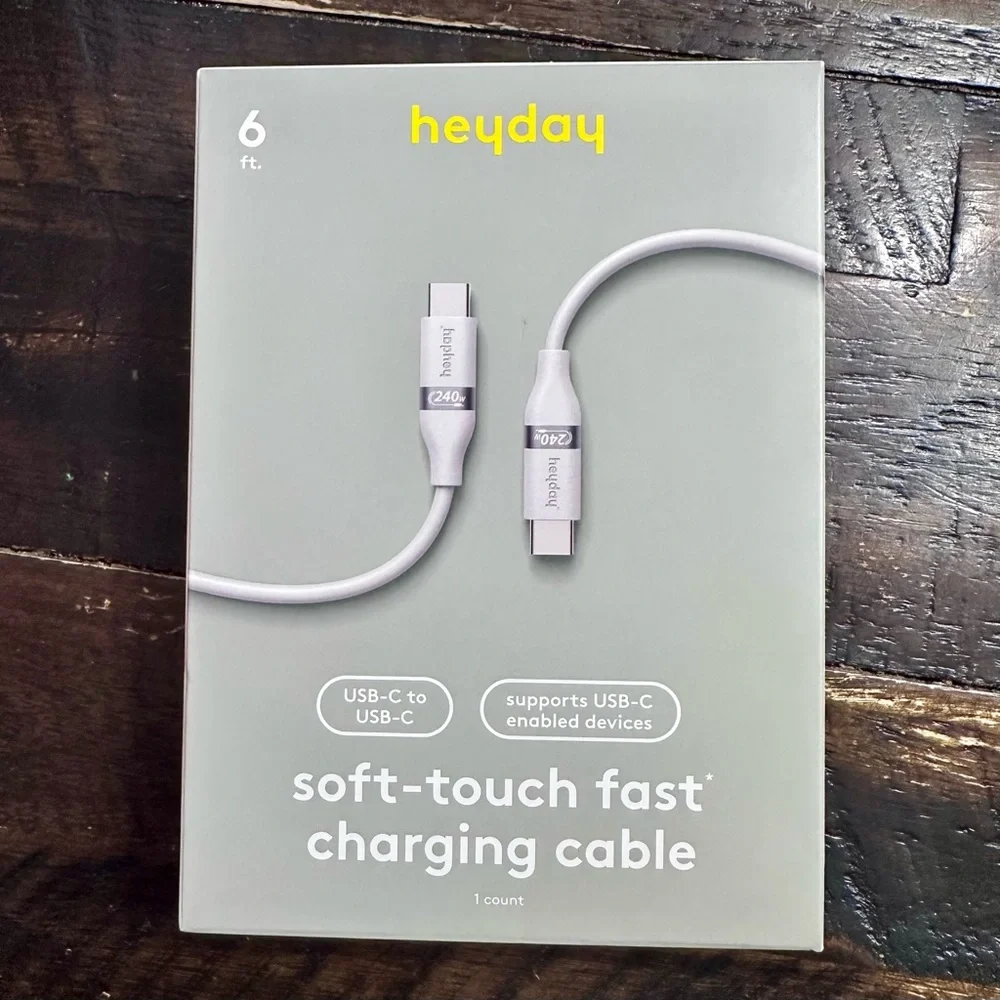 Heyday Soft-Touch Fast Charging Cable - White (K10)