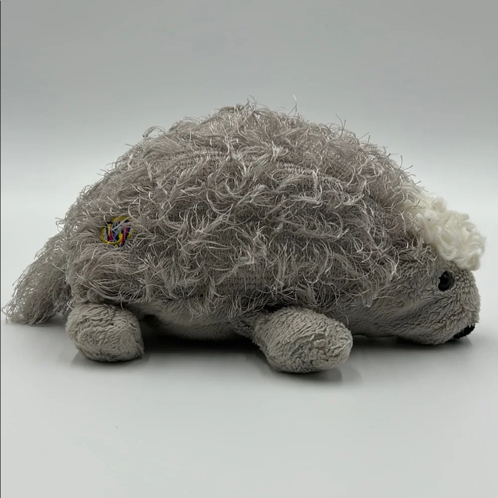 Vintage GANZ Porcupine Hedgehog Plush Toy White Gray 8 Inches HM368