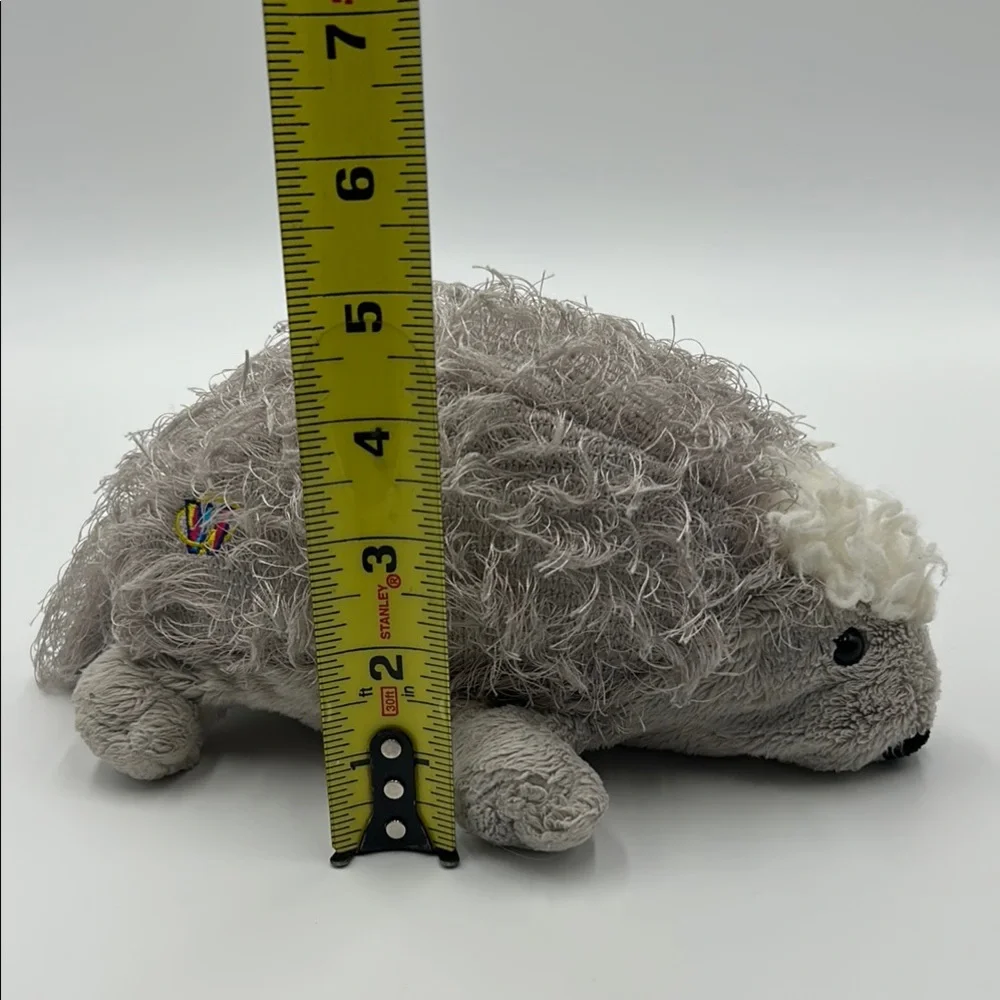 Vintage GANZ Porcupine Hedgehog Plush Toy White Gray 8 Inches HM368