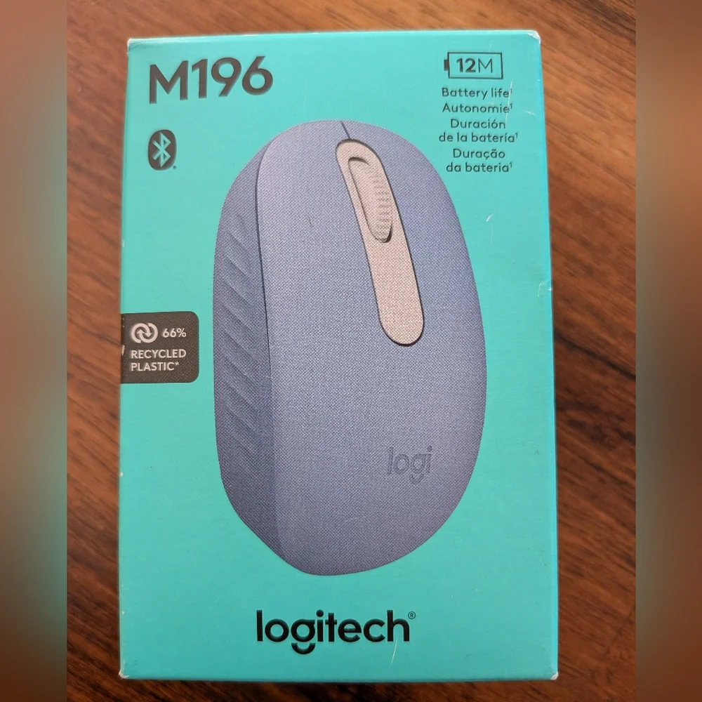 Logitech M196 Wireless Mouse - Blue- New Sealed In Box