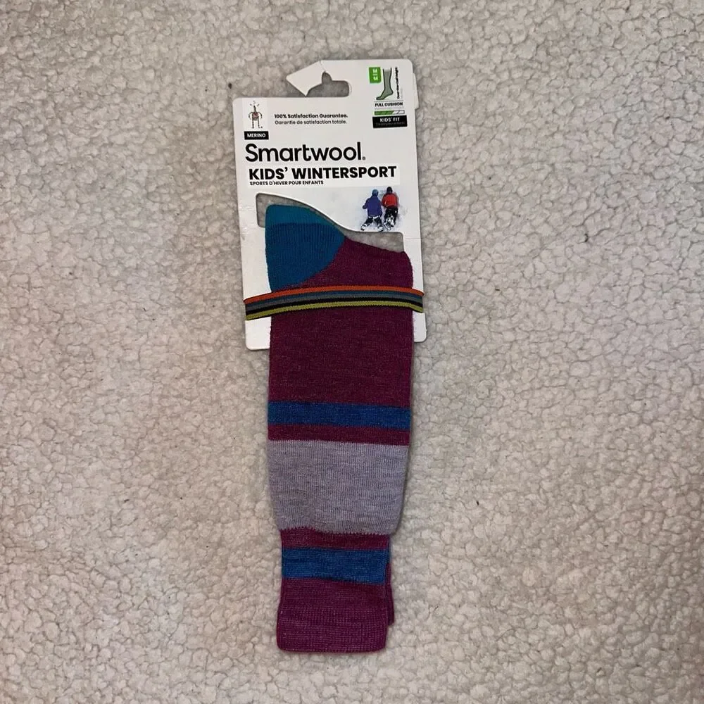 Smartwool Kids Medium Wintersport Ski Socks NWT Meadow Mauve Color