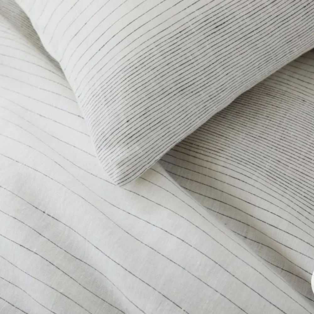❤️BUY 2 GET 1 FREE West Elm European Flax Linen Graduated Stripe Duvet Covet