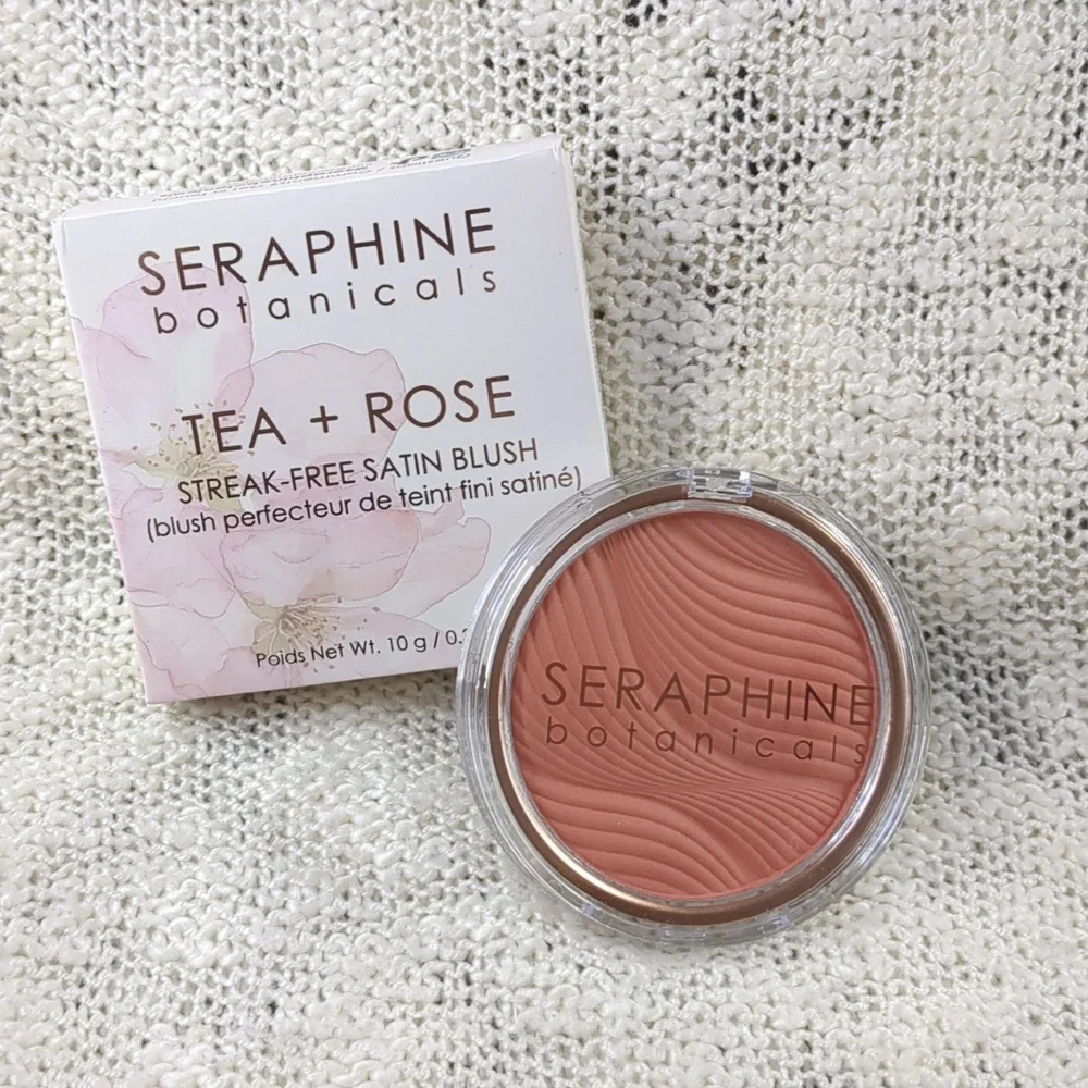 Seraphine Botanicals Tea + Rose Blush in Fresh Apricot, 10g/0.35oz