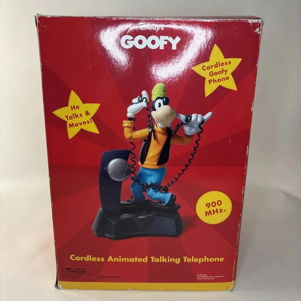 Vintage Disney Goofy Cordless Animated Talking Telephone Telemania Animatronic