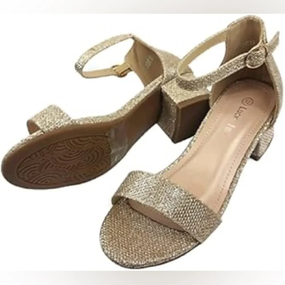 Lucky Top Girls Dress Sandal Low Heel Ankle Strap