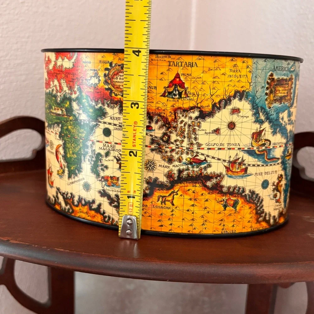 Old World Map Desk Organizer Metal