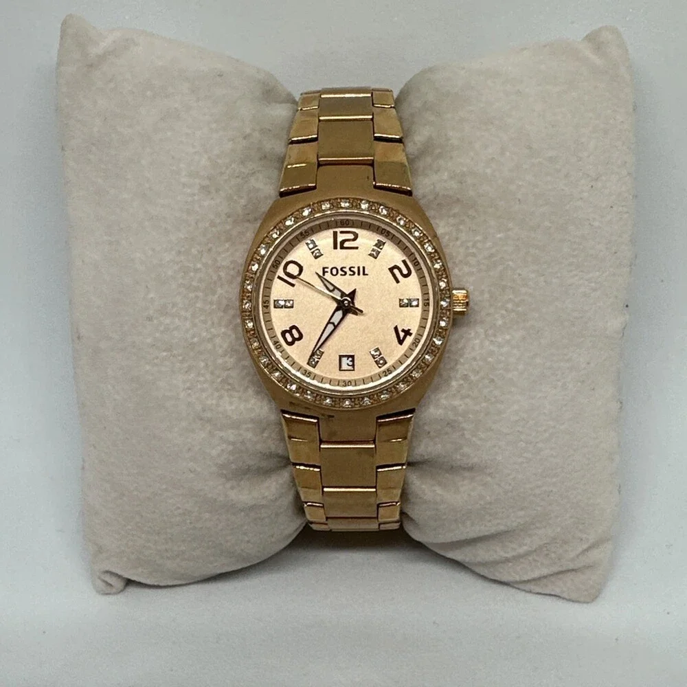 Fossil Colleague AM4508 Women's Gold Stainless Steel Analog Dial Watch HME525