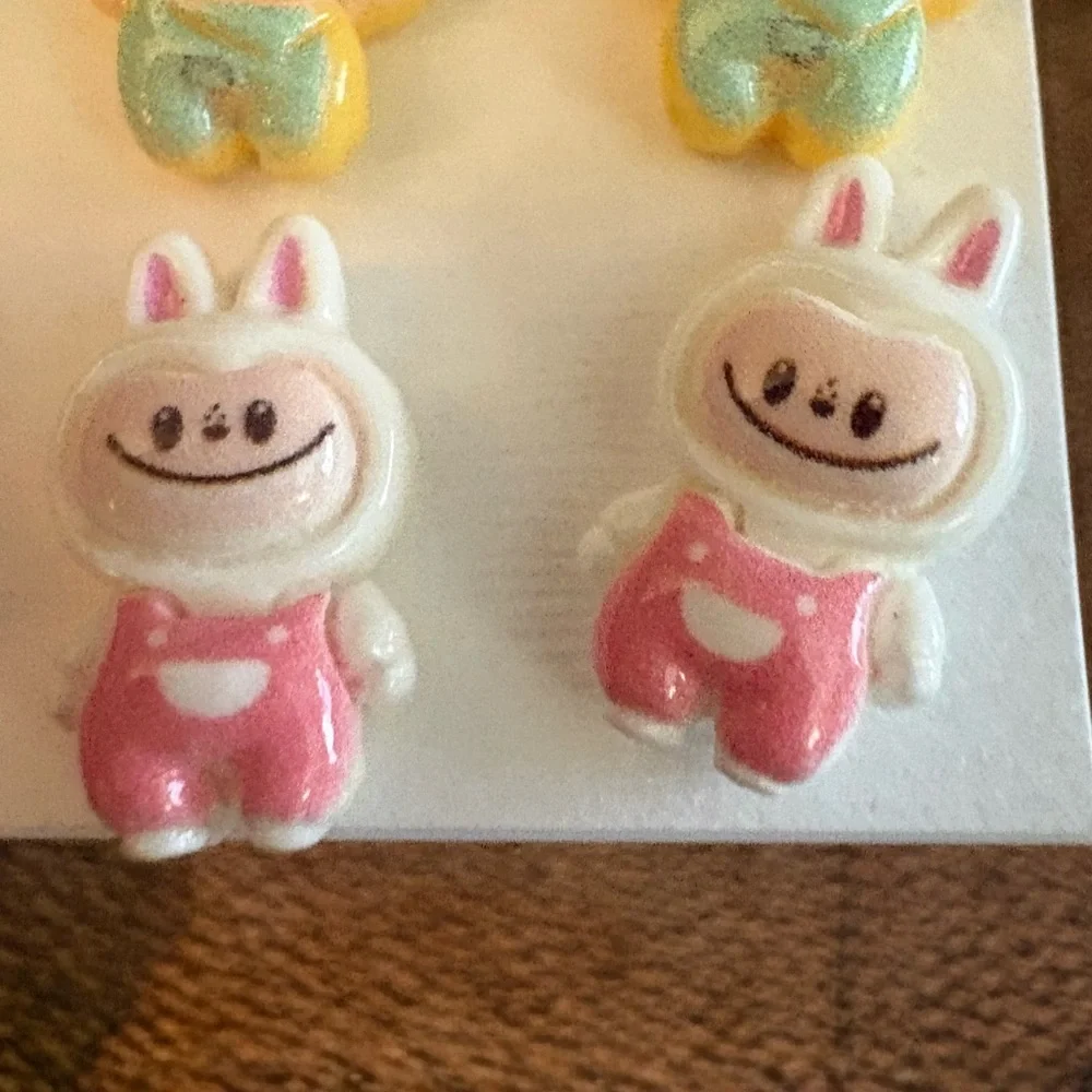 Cute Labubu Character Stud Earring Set