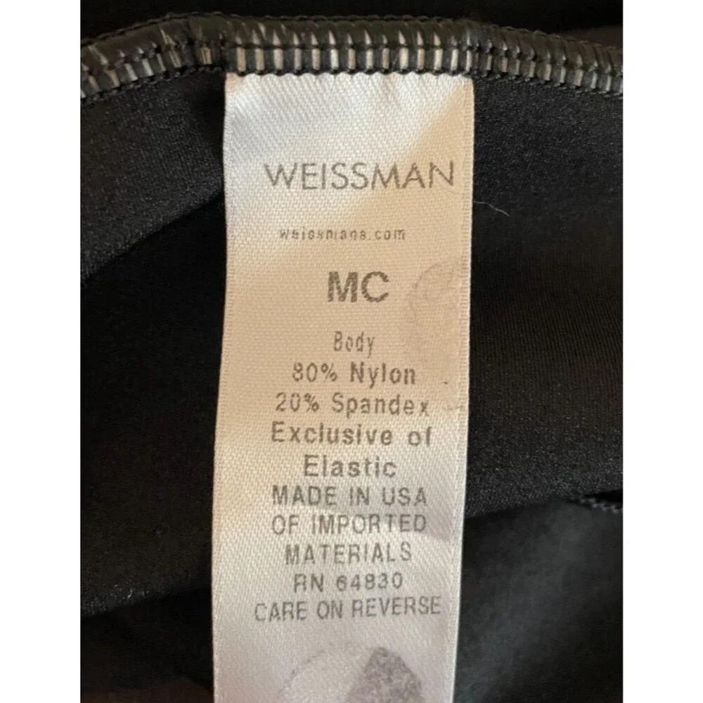 WEISSMAN Girls UNITARD Leotard Gymnastics Dance BLACK Silver STARS Sz MC (10/12)