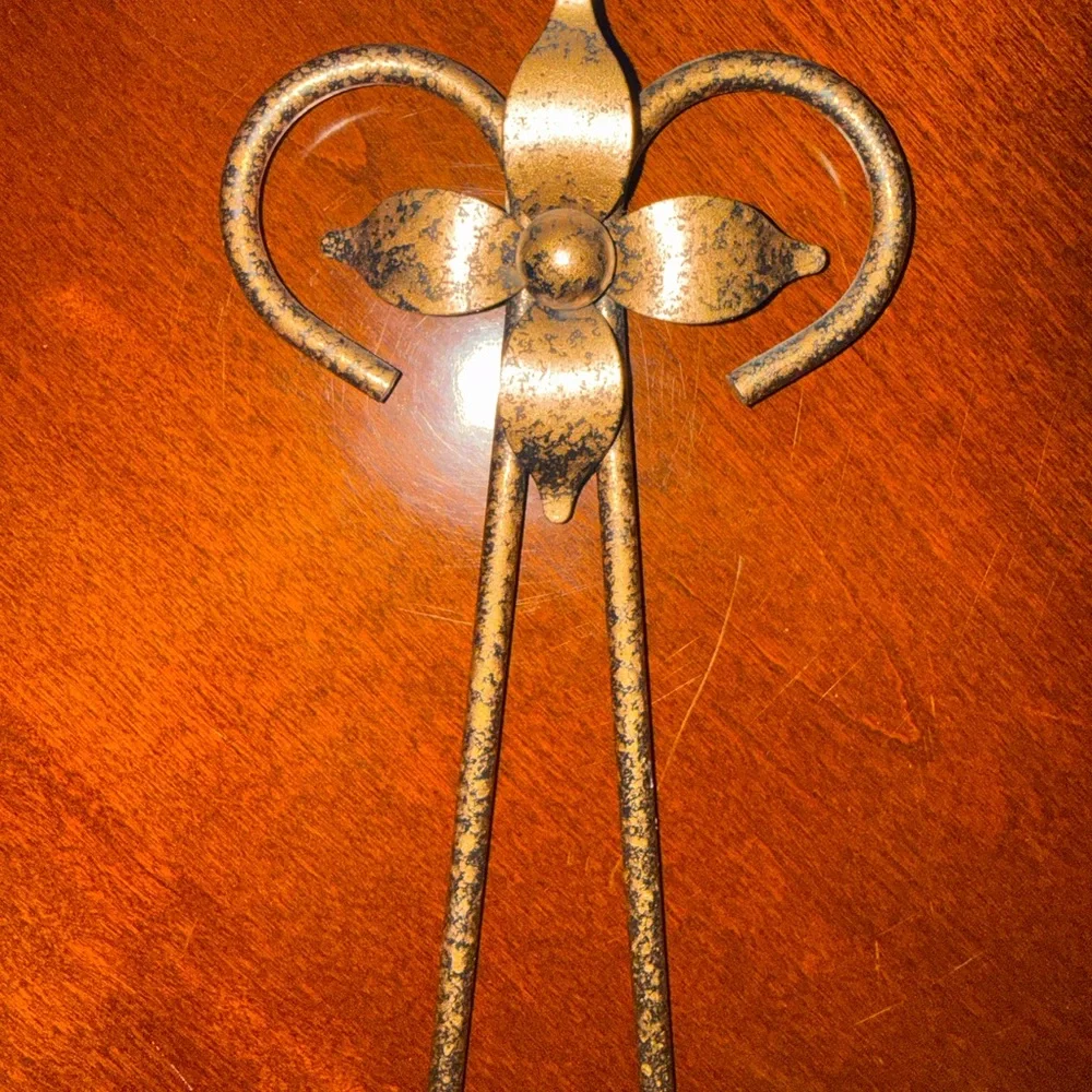 Vintage Double Wall Sconce Metal Candle Holder Italian Tole Rose Flower