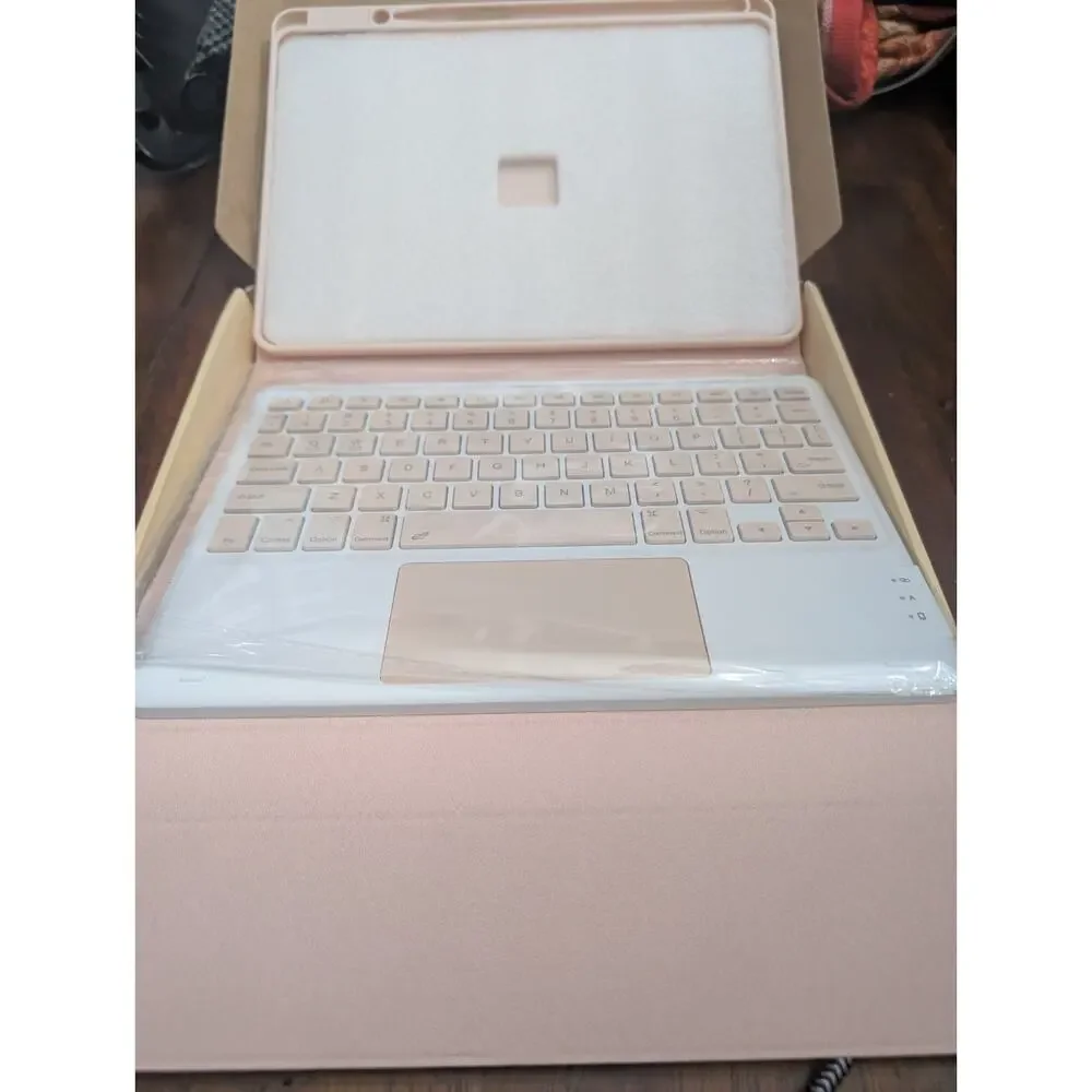 Keyboard Case for iPad Air 11 inch Case with Trackpad Wireless Bluetooth - Pink