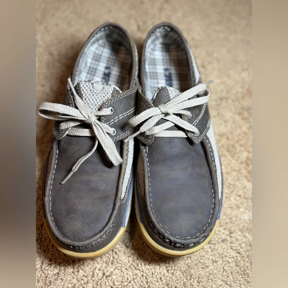 Teva Men's Gray and‎ Tan Boat Shoes