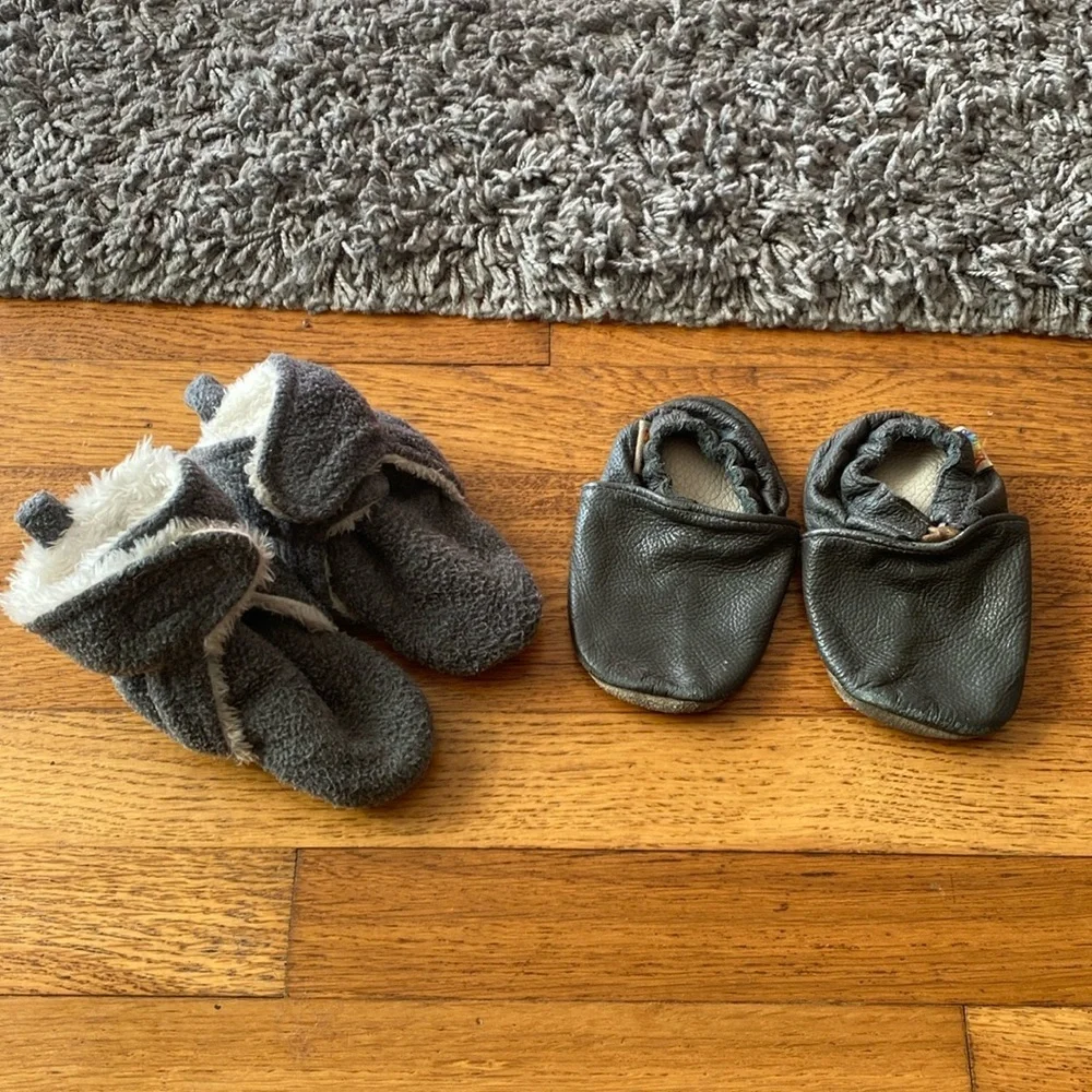 Baby Gray Moccasins and Slippers Boots Bundle