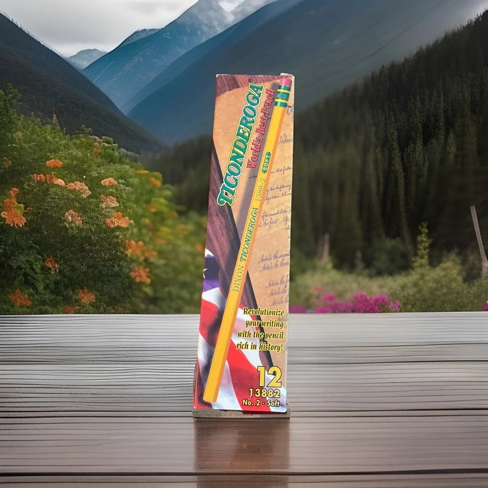 Vintage Box‎ Of  Dixon Ticonderoga 13882 No. 2 Soft Pencils 11 Of 12 In Box