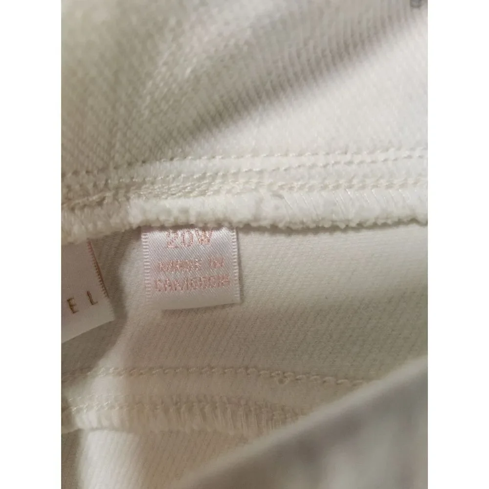 Belle by Kim Gravel Believe In Your Own Beauty White Jeans Zipper Ankle Size 20W