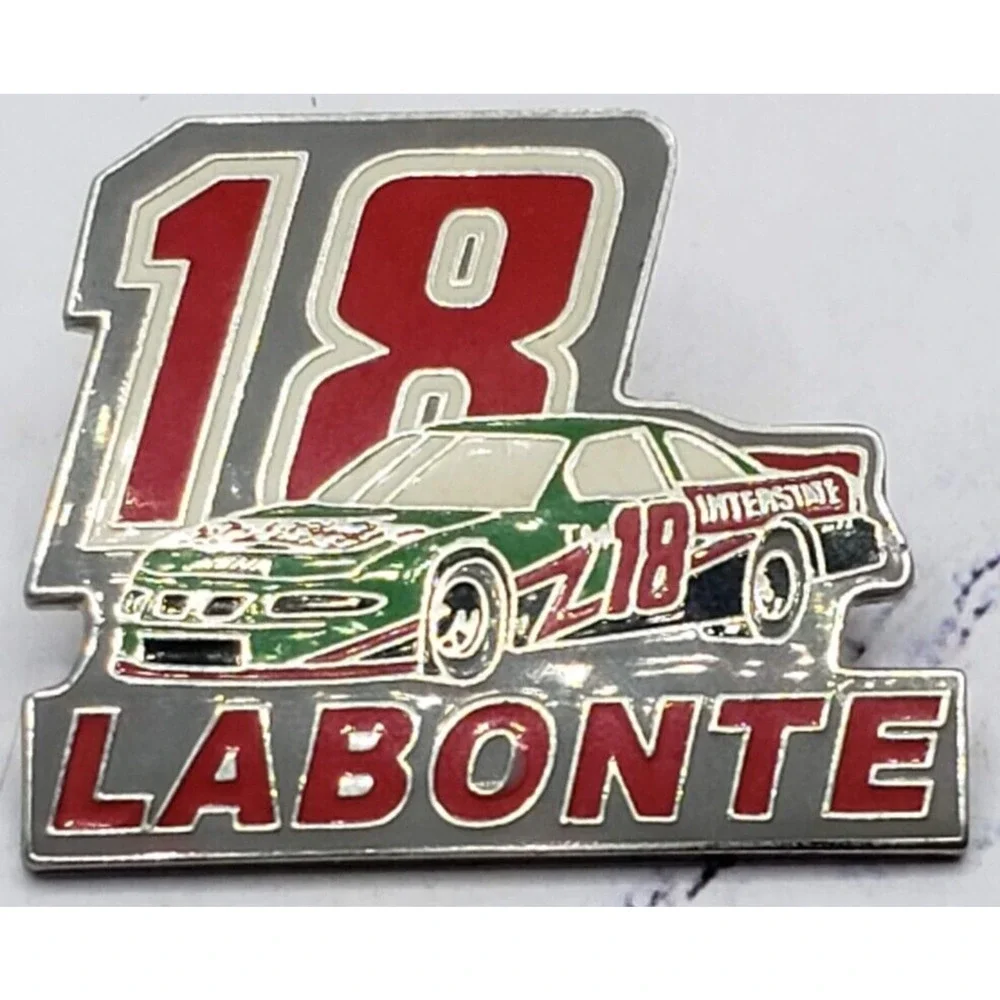 Bobby Labonte Interstate Battery #18 Nascar Grey and Red Racing Hat Pin