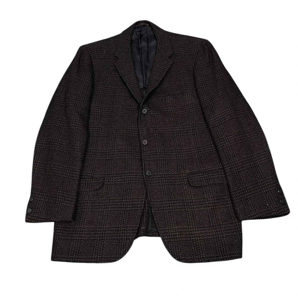 1950s Arnold Constable Sport Coat Mens 40 Brown Vintage Tweed Wool Check Blazer