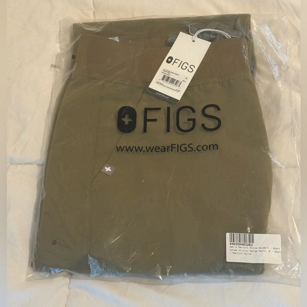 NWT FIGS Axim Cargo Scrub Pants Men Martini Olive MS