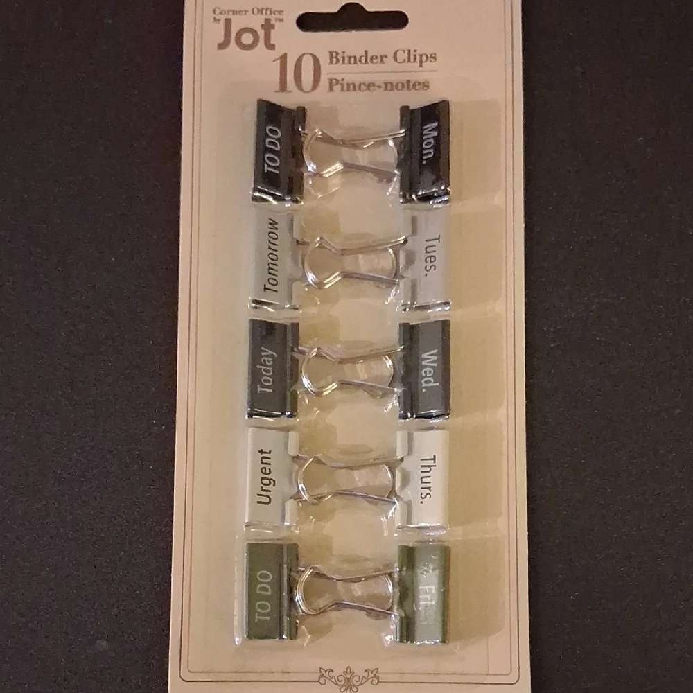 Jot Binder Clips Set of 10 - Black, Gray, & Tan