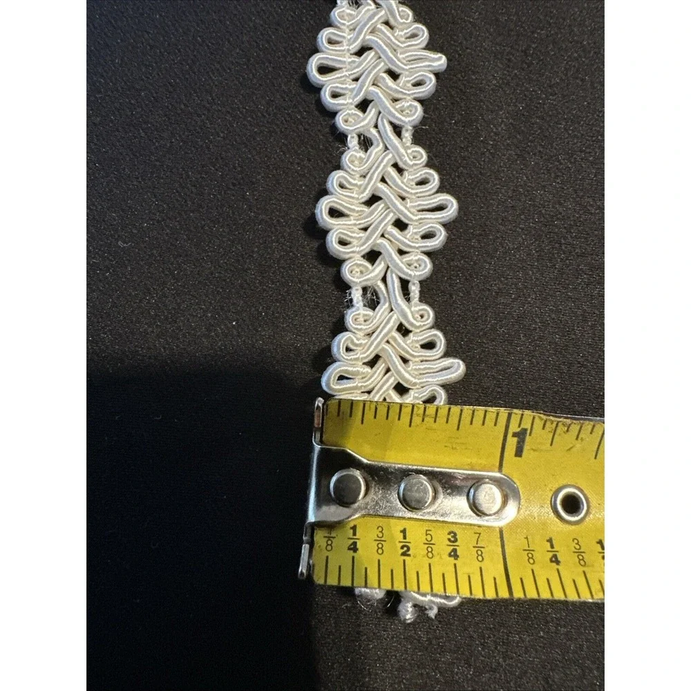Vintage Cream Ivory Toned Scroll Braid Gimp Trim 4 Yards Trim Edging Sewing