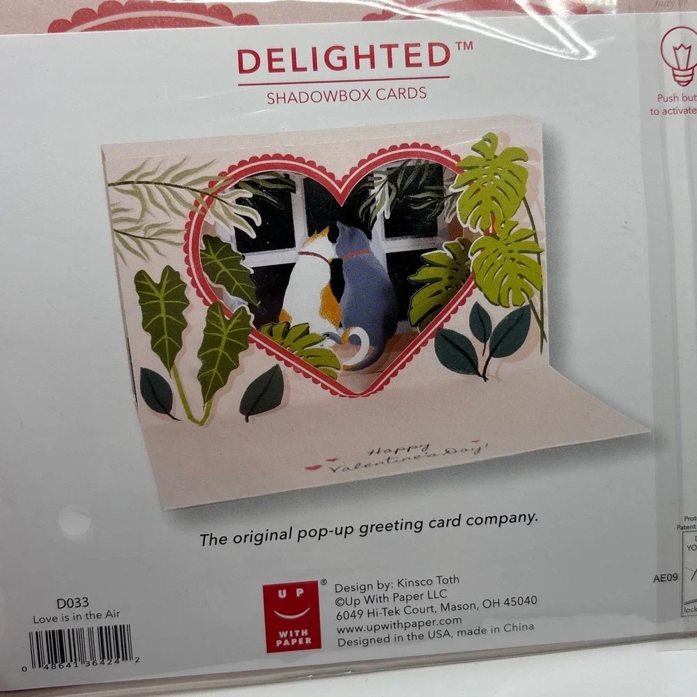 3 Shadowbox Cards Valentines Day Romantic Bouquet Love‎ Birds Cats UP With Paper