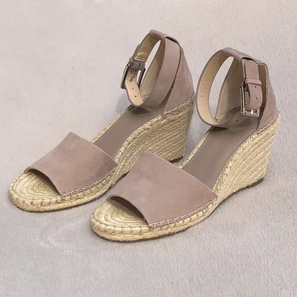 Vince Camuto Leera Genuine Leather Platform Wedge Sz 8.5