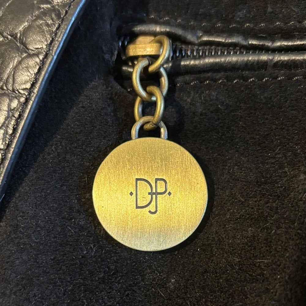 Donald J. Pliner Black Textured Shoulder Bag