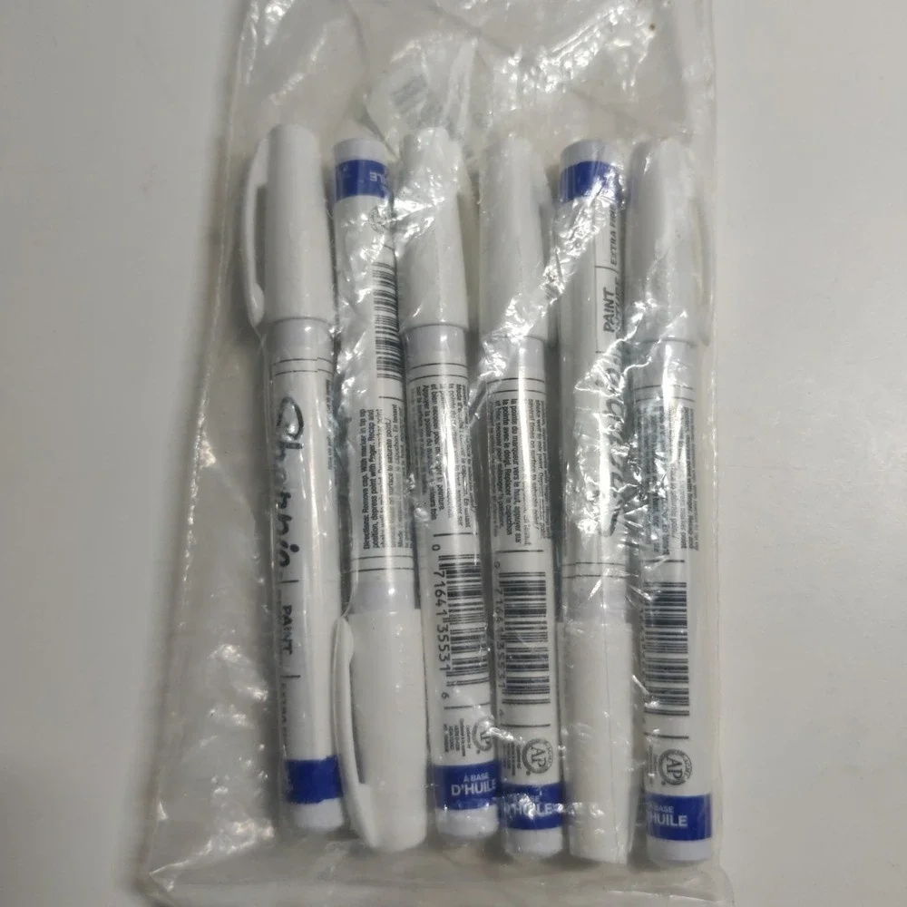 35531 Sharpie Oil-Based Paint Marker, White Ink, Extra Fine Tip, (6-pack) New