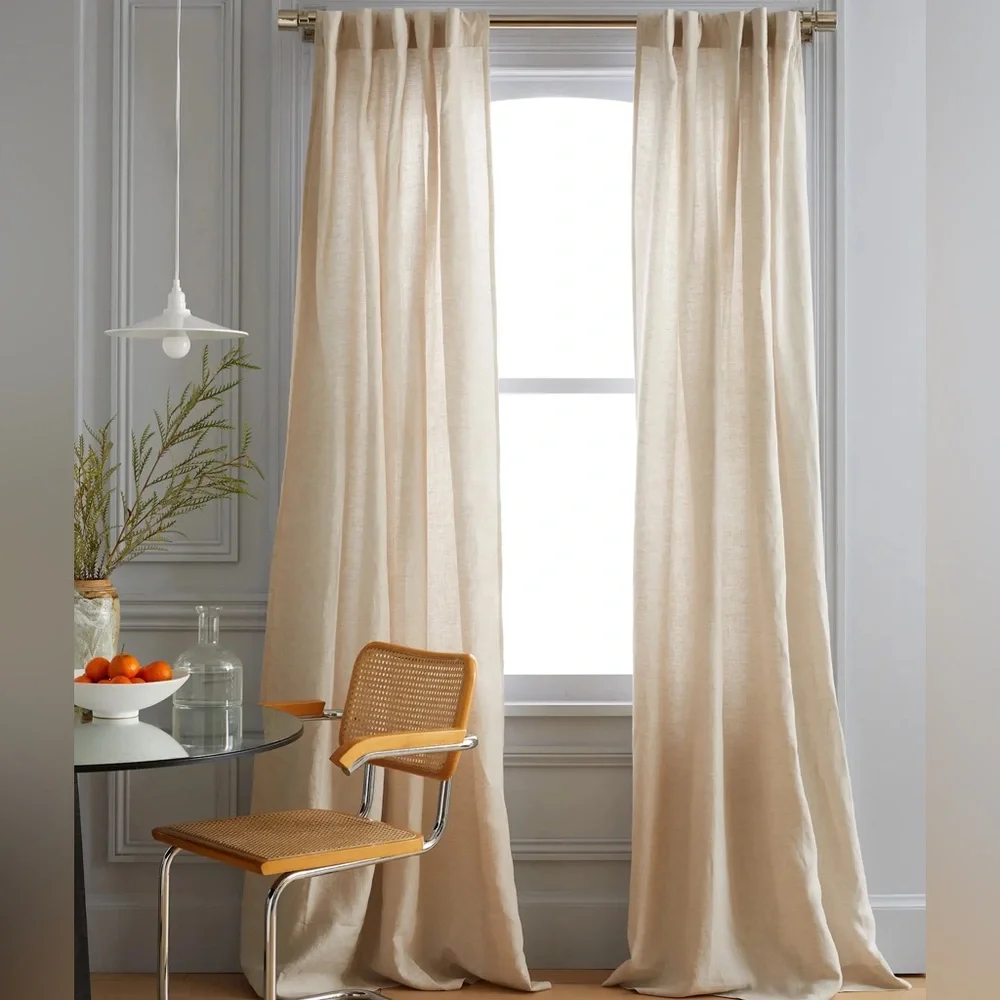 Quince European Linen Light Filtering‎ Curtain 48x84 Flax 1 Panel 0050