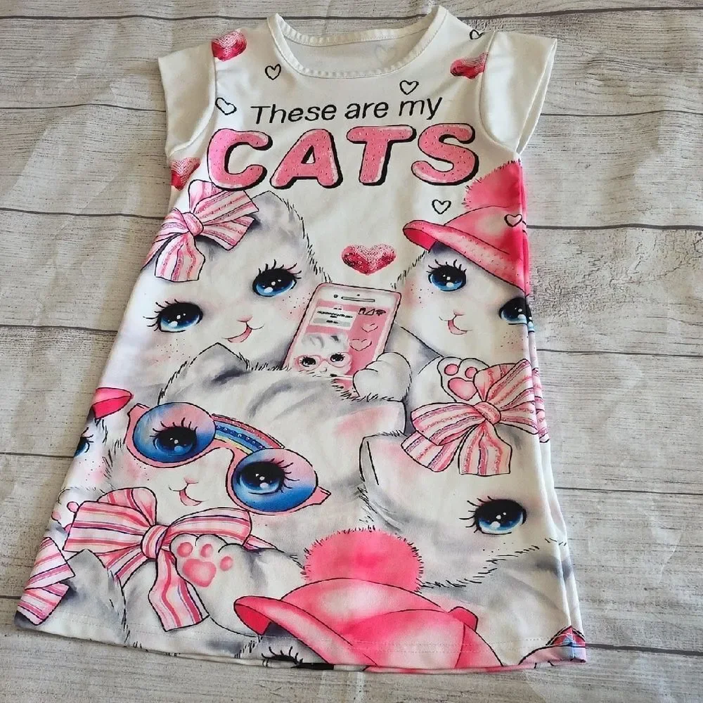 SHEIN Vibrant Pink and White Dress