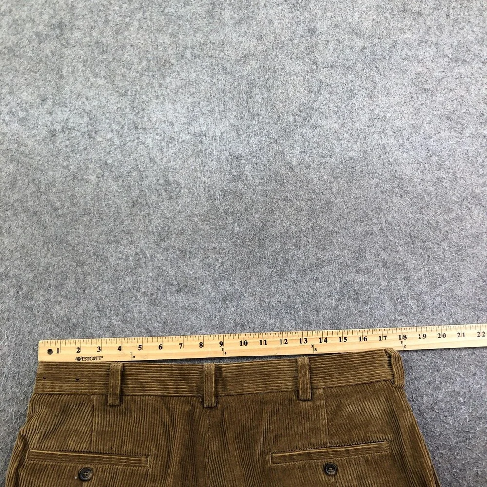 Brooks Brothers Pants Mens 35x30 Brown Corduroy Dress Pleated Straight Leg 346