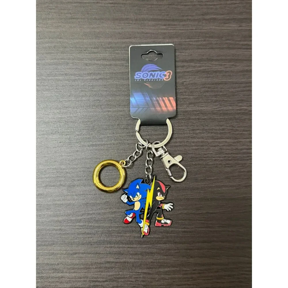 Sonic The Hedgehog Sonic & Shadow Ring Charm Keychain
