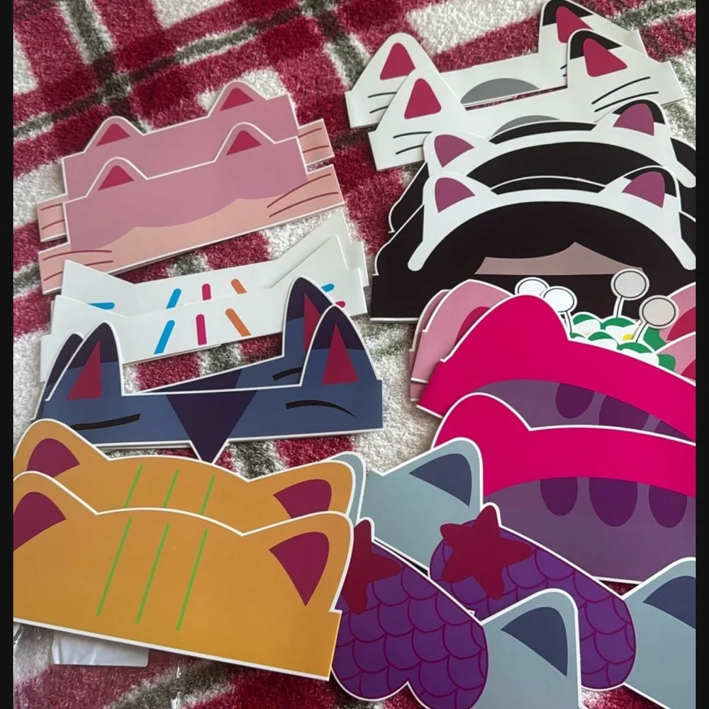 Pack of Pink and Multi-Color Cat Ear Party Masks - Unbranded