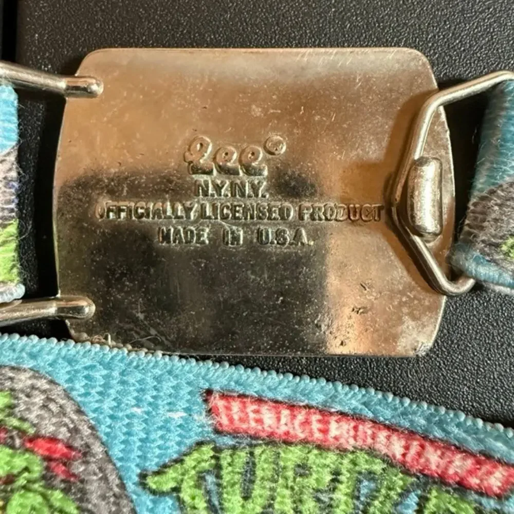 Ninja Turtles Kids Stretch Belt Blue Lee USA Licensed Retro Buckle Vintage