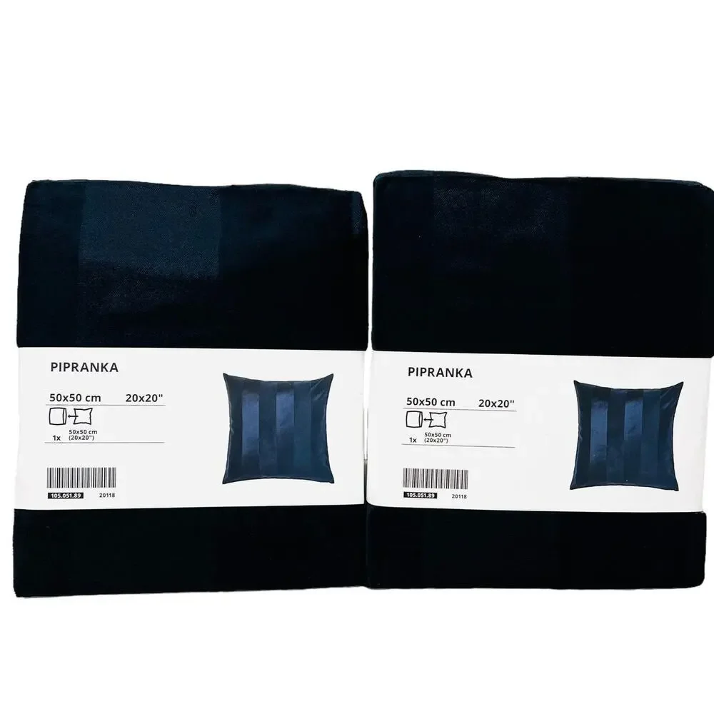 IKEA PIPRANKA Dark Navy Striped 20