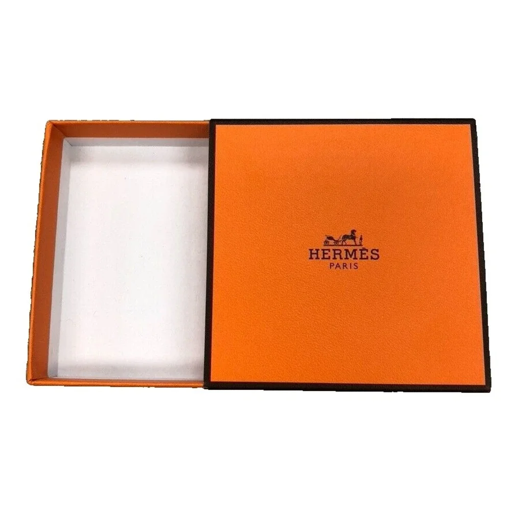 Authentic Hermes Orange Gift Box Empty Square 3.25x3.25x.75 Small Storage