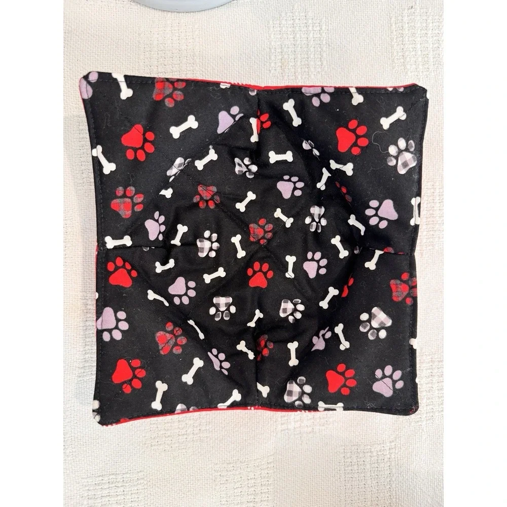 Handmade Bowl Cozy Set Paw Print Casserole Carrier Microwave Hot Pad 3pc
